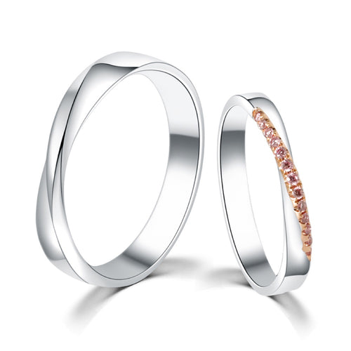 Pink Diamond Wedding Band Pair 81597