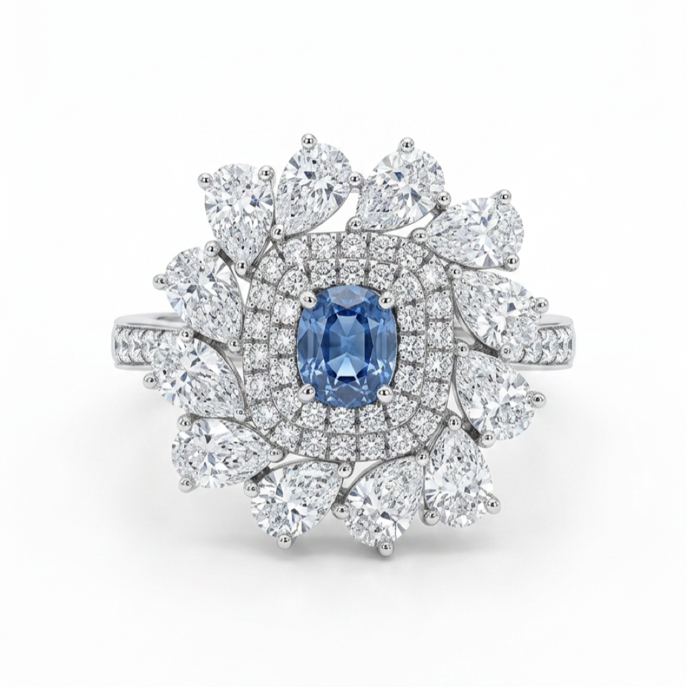 18K White Gold 0.31ct Fancy Colour Diamond Ring