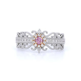 18K白金 0.10ct Fancy Intense Pink 粉紅鑽戒指