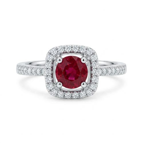 18K White Gold 0.72ct Ruby Ring