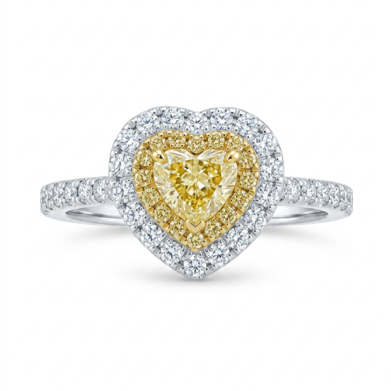 18K White Gold 0.44ct Fancy Colour Diamond Ring