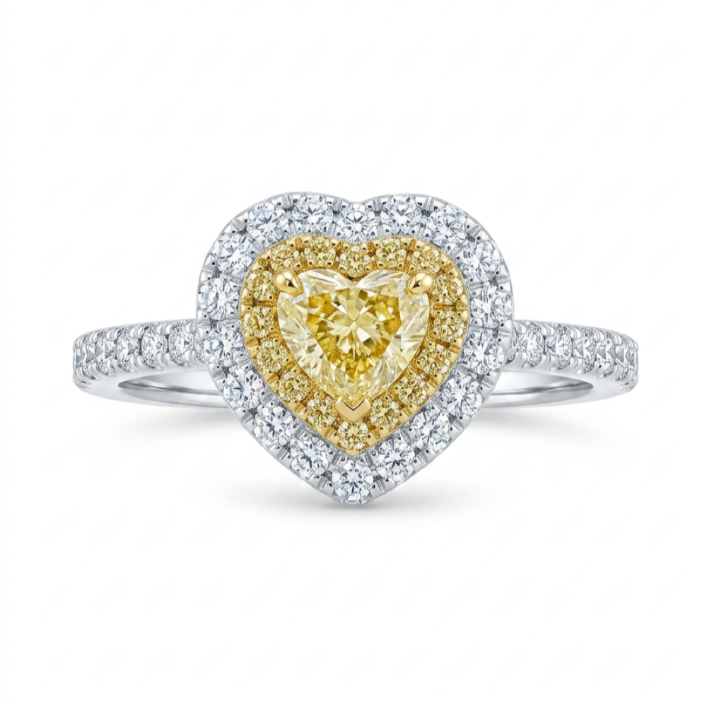 18K White Gold 0.44ct Fancy Colour Diamond Ring