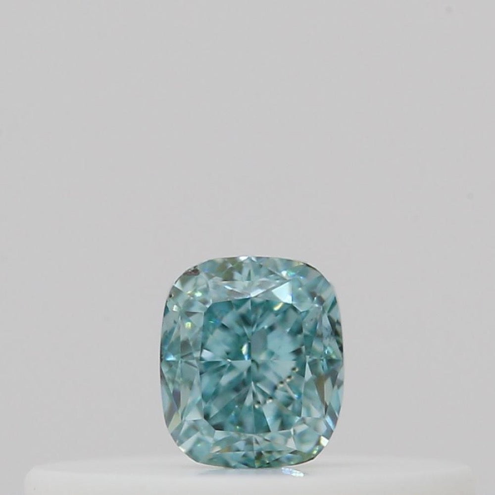 GIA 彩鑽 藍鑽 0.12ct Fancy Intense Green-blue
