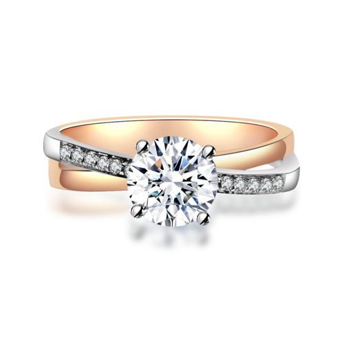 Rose & White Gold Two-Tone Diamond Ring Setting R202