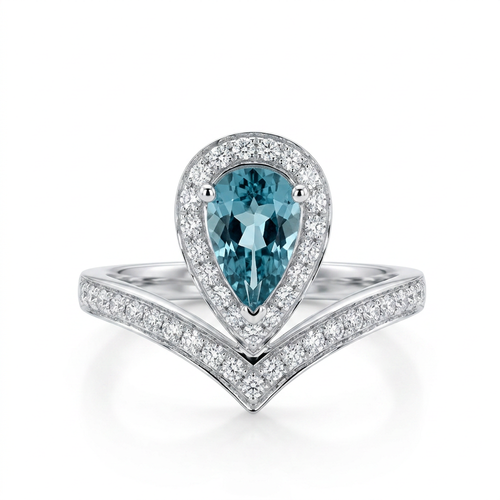 18K White Gold 0.70ct Aquamarine Ring