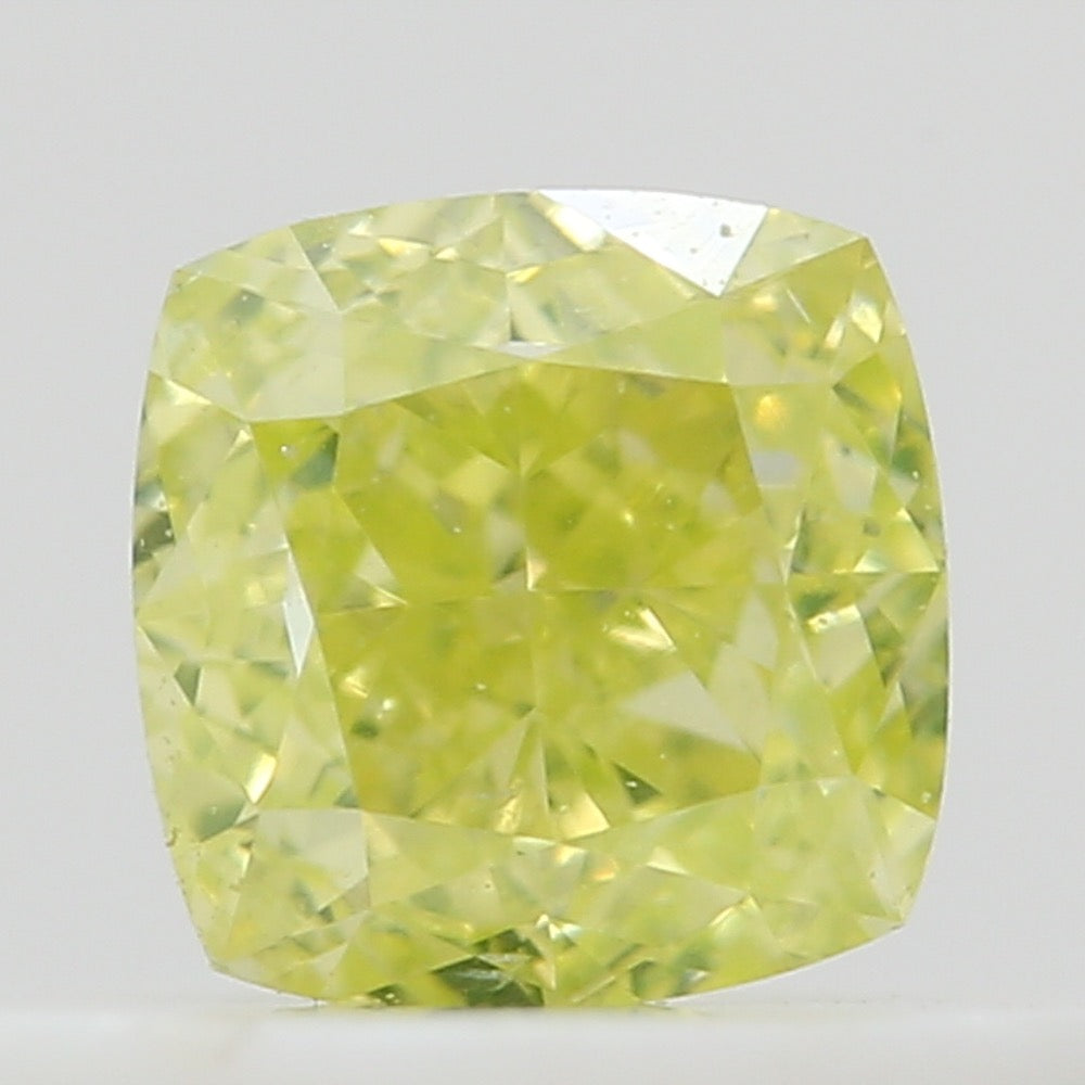 GIA 彩鑽 黃鑽 0.35ct Fancy Intense Greenish Yellow