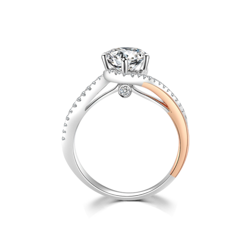 Rose & White Gold Two-Tone Diamond Ring Setting R451
