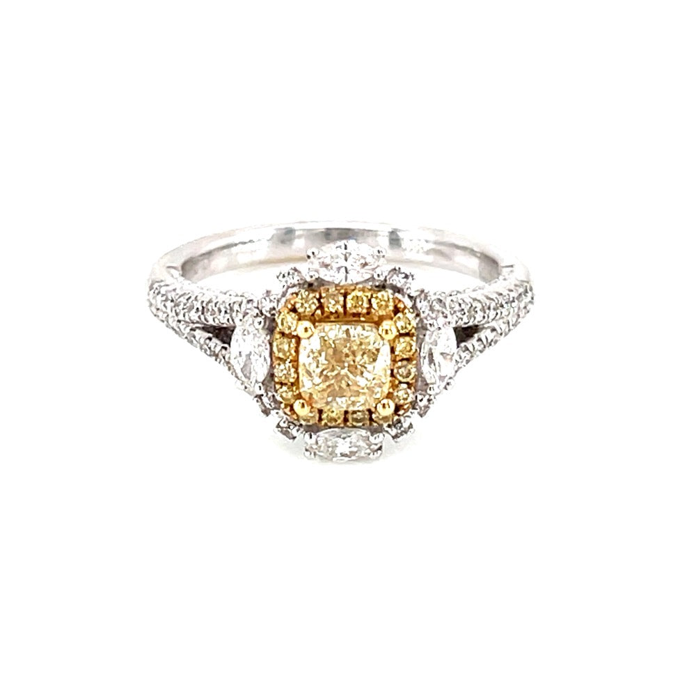 18K White Gold 0.60ct Fancy Colour Diamond Ring