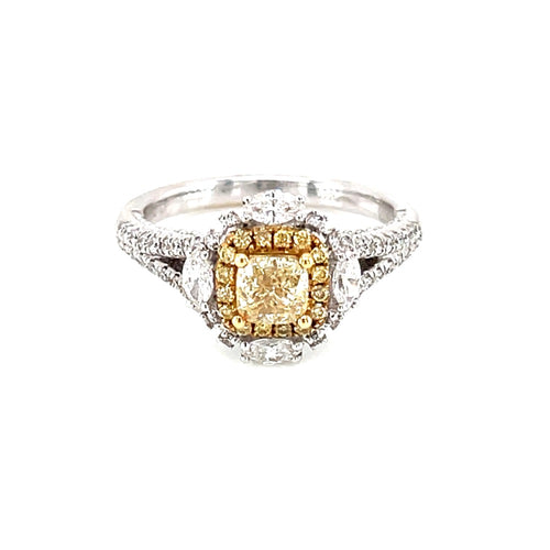 18K White Gold 0.60ct Fancy Colour Diamond Ring
