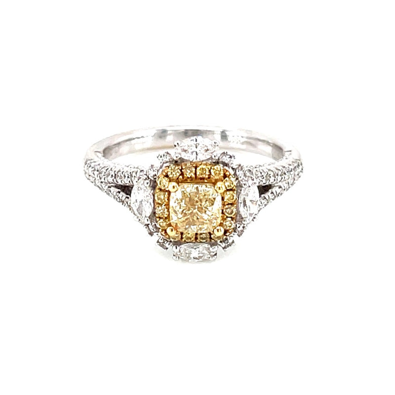 18K White Gold 0.60ct Fancy Colour Diamond Ring