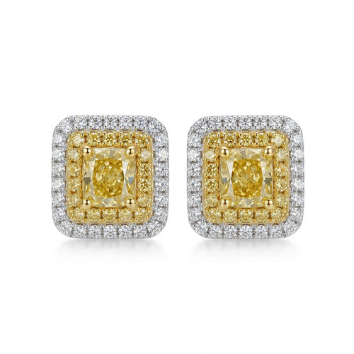 18K White Gold 0.86ct Fancy Colour Diamond Earrings