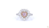 18K白金 0.34ct Fancy Purplish Pink 粉紅鑽戒指