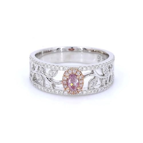 18K White Gold 0.13ct Fancy Light Pink Ring