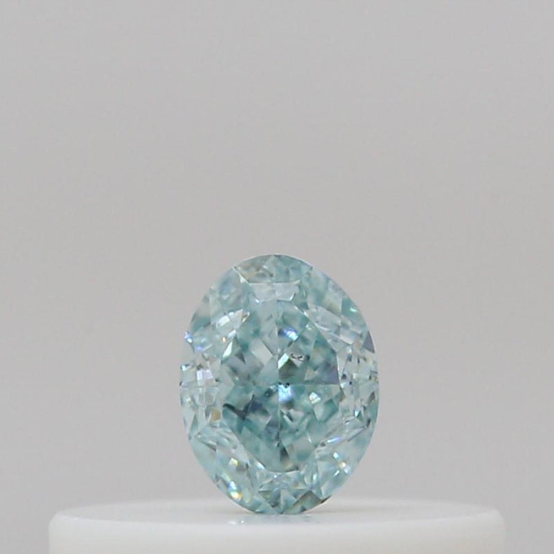 GIA 彩鑽 藍鑽 0.14ct Fancy Intense Green-blue