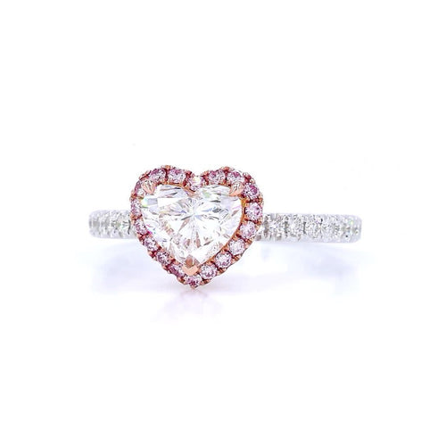 18K白金 1.00ct 粉紅鑽戒指