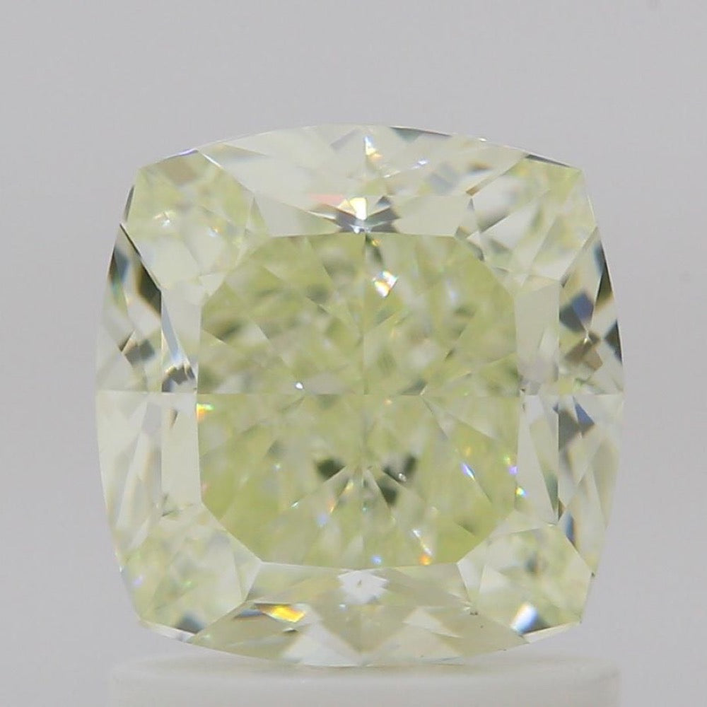 GIA 彩鑽 黃鑽 1.61ct Light Green-yellow