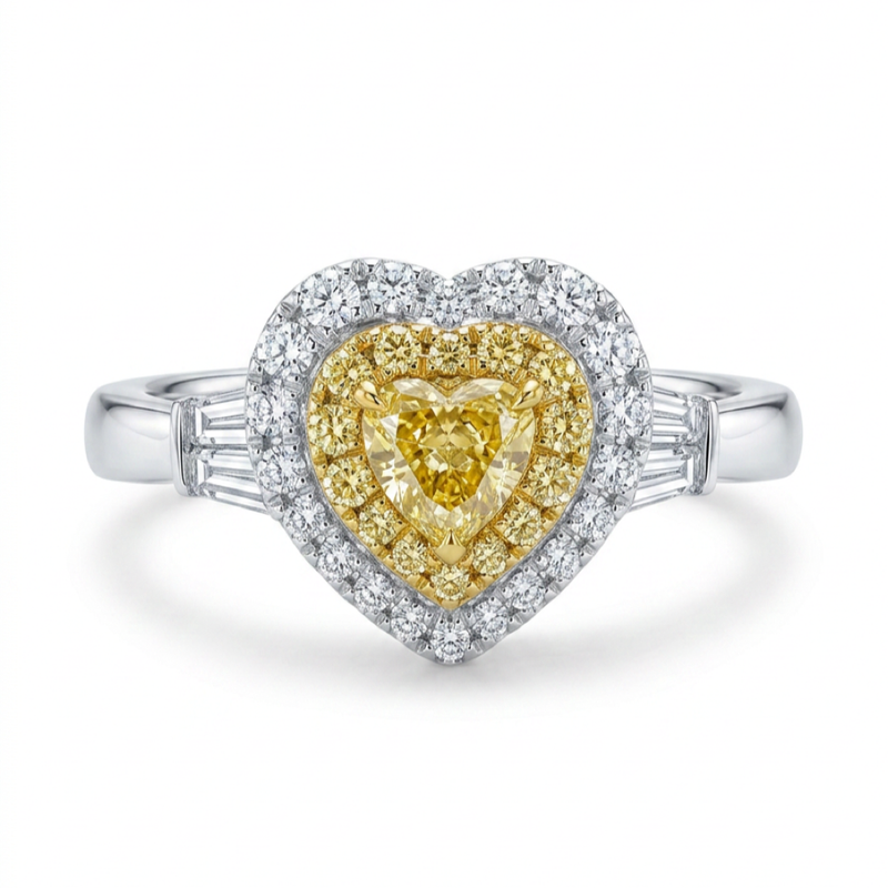 18K White Gold 0.318ct Fancy Colour Diamond Ring