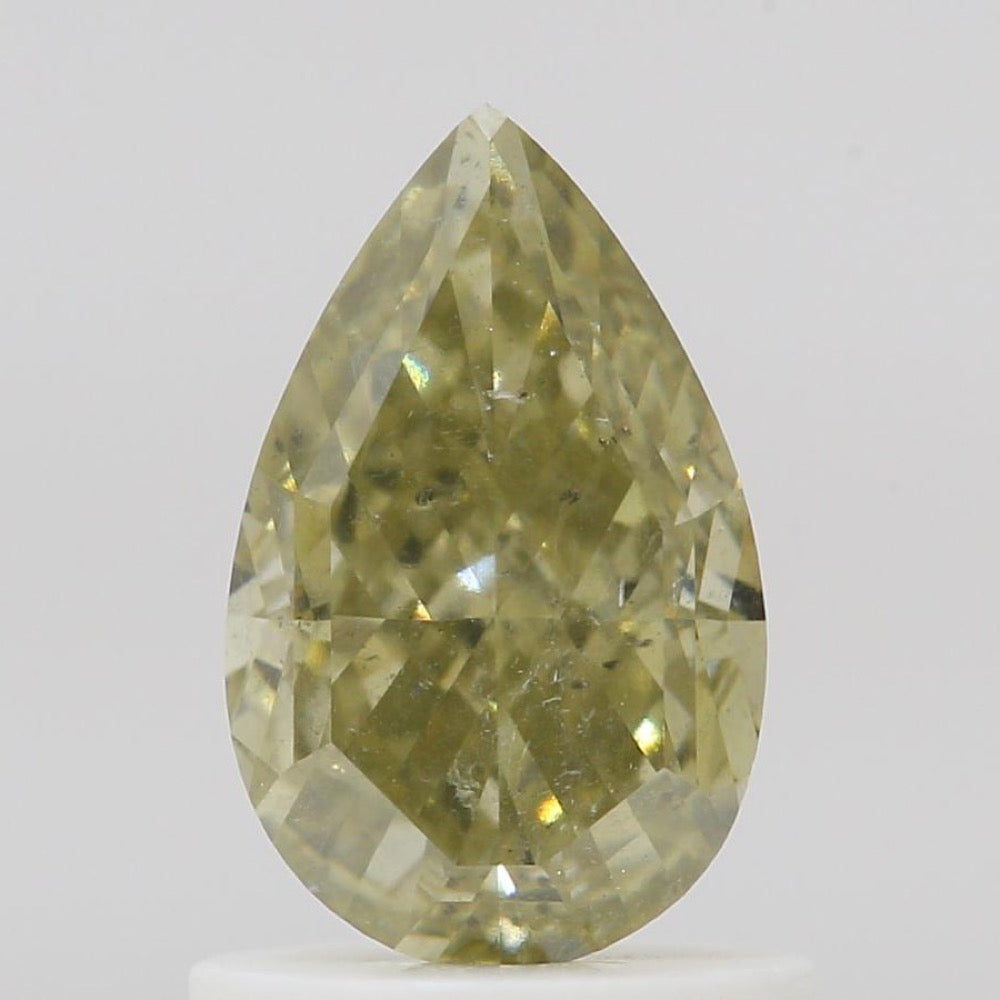 GIA 彩鑽 黃鑽 1.04ct Fancy Grayish Greenish Yellow