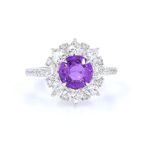 18K White Gold 1.78ct Pink Sapphire Ring