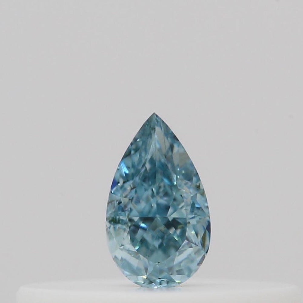 GIA 彩鑽 藍鑽 0.1ct Fancy Intense Green-blue