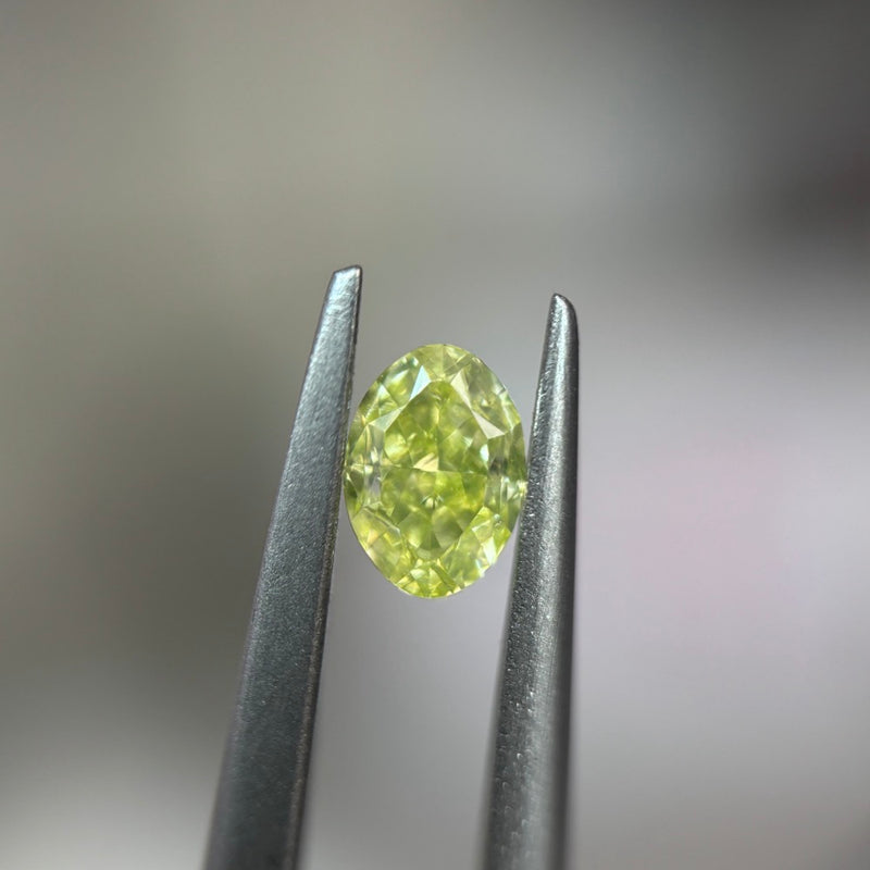 GIA 彩鑽 黃鑽 0.41ct Fancy Intense Green-yellow
