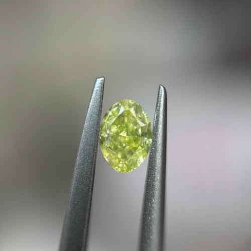 GIA 彩鑽 黃鑽 0.41ct Fancy Intense Green-yellow