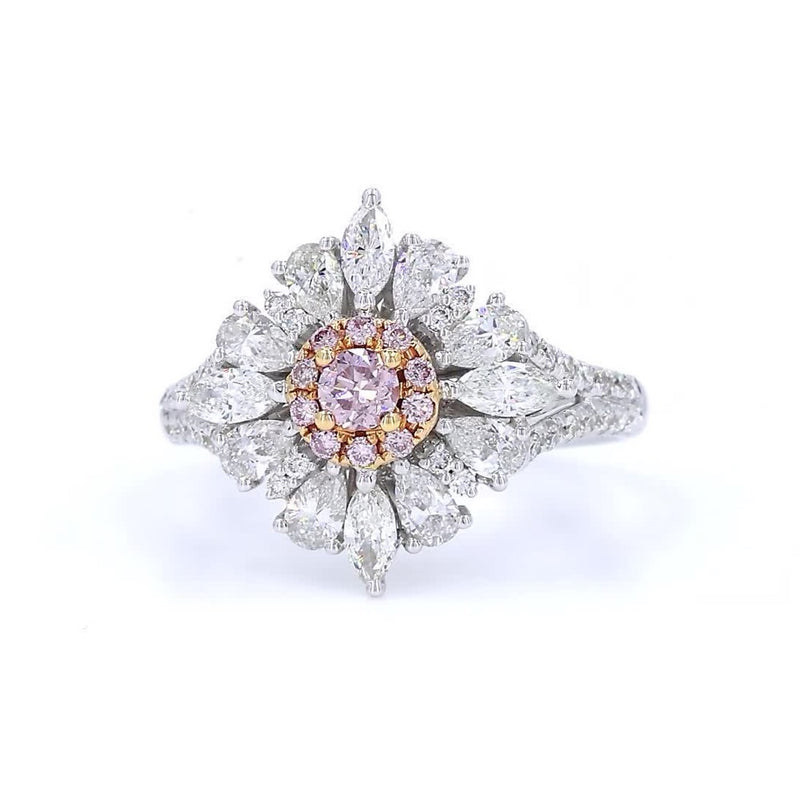 18K白金 0.12ct 粉紅鑽戒指