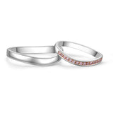 18K Pink Diamond Wedding Band Pair 81304-R179