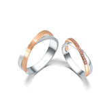 18K Pink Diamond Wedding Band Pair 81307-R1957B