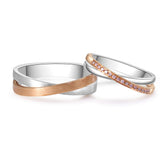 18K Pink Diamond Wedding Band Pair 81307-R1957B