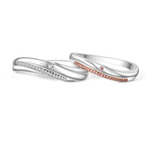18K Pink Diamond Wedding Band Pair 81366-R329