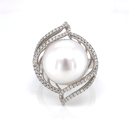 18K White Gold Pearl Ring