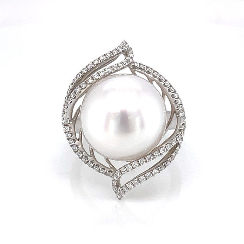 18K White Gold Pearl Ring