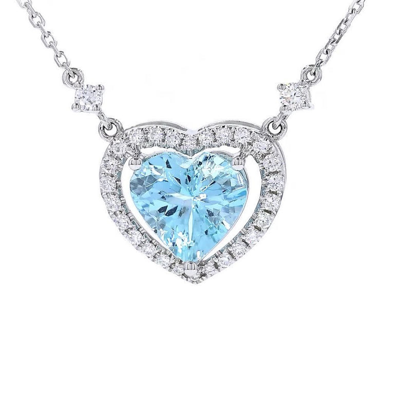 18K白金 1.95ct 海藍寶石吊咀