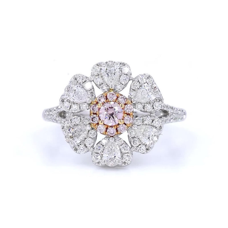 18K白金 0.11ct 粉紅鑽戒指
