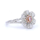 18K White Gold 0.11ct Pink Diamond Ring