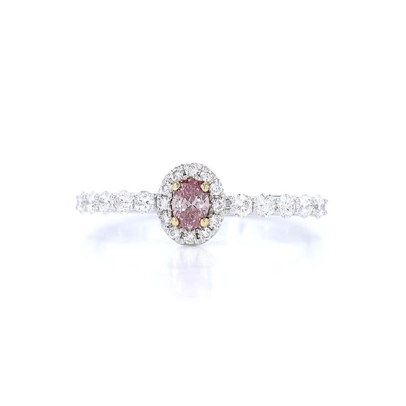18K白金 0.13ct 粉紅鑽戒指