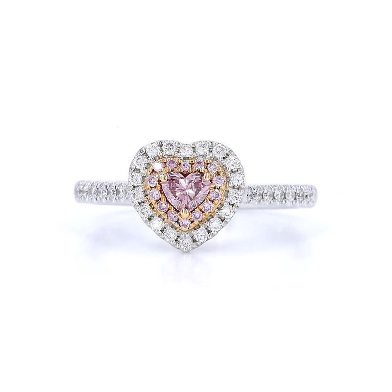 18K白金 0.15ct 粉紅鑽戒指
