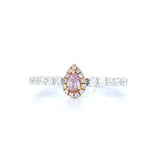 18K White Gold 0.08ct Pink Diamond Ring