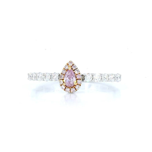 18K White Gold 0.08ct Pink Diamond Ring