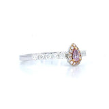 18K White Gold 0.08ct Pink Diamond Ring