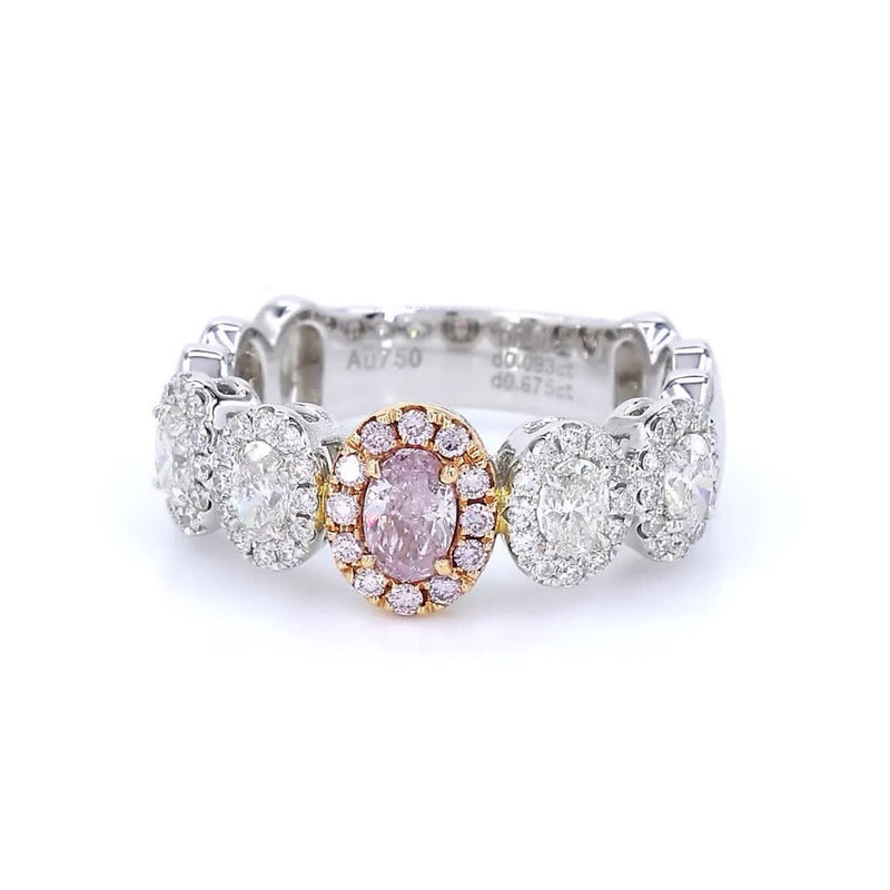 18K白金 0.30ct 粉紅鑽戒指
