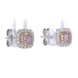 18K White Gold 0.16ct Pink Diamond Earrings - view 2
