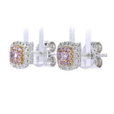 18K White Gold 0.16ct Pink Diamond Earrings - view 3