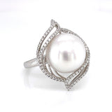 18K White Gold Pearl Ring