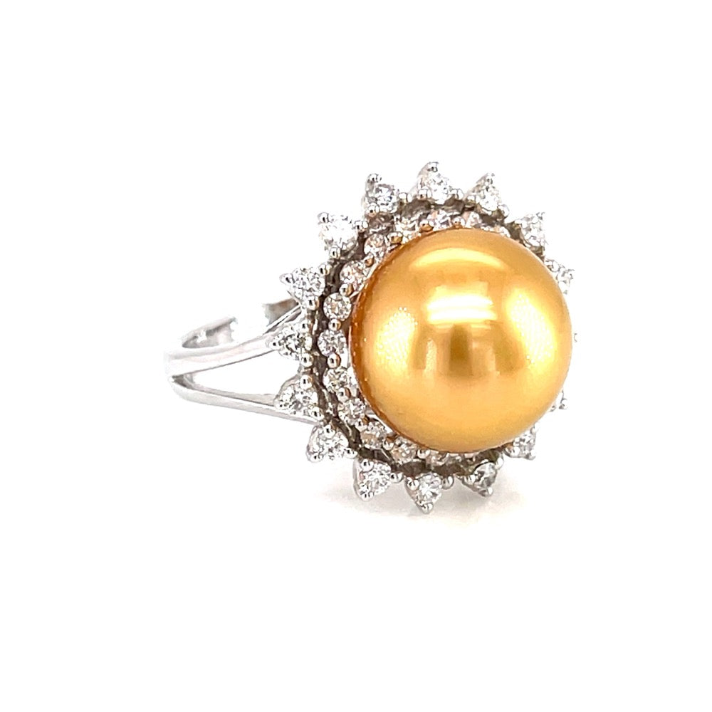 18K White Gold Pearl Ring