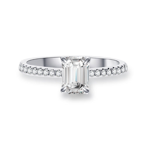 Emerald Cut Diamond Ring Setting R7