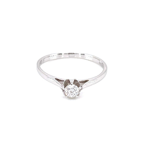 18K白金 0.15ct 鑽石戒指