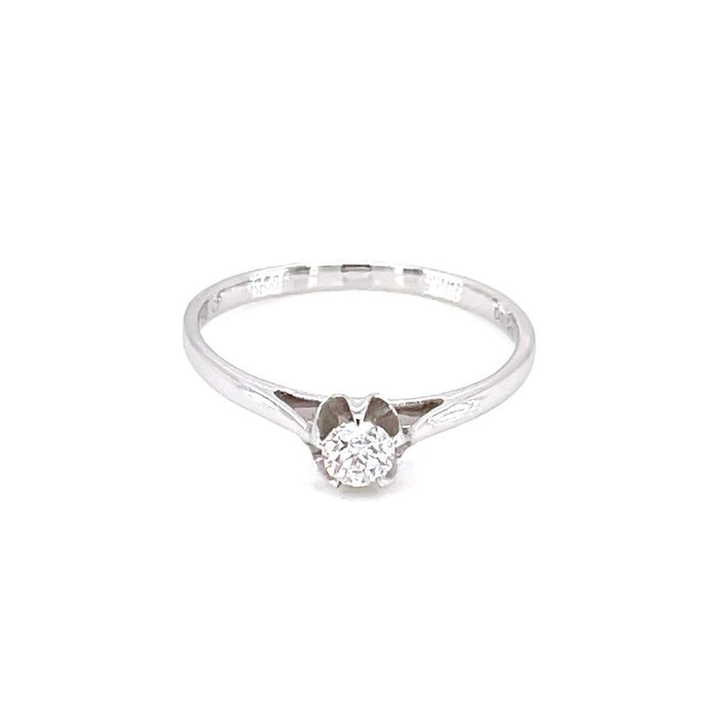 18K白金 0.15ct 鑽石戒指