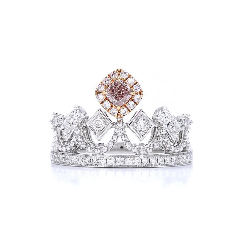 18K白金 0.22ct 粉紅鑽戒指